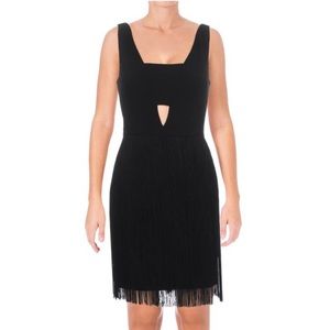Aidan by Aidan Mattox Womens Cutout Fringe Dress